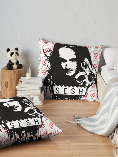 Bones Team Sesh Design Throw Pillow Official Ghostemane  Merch