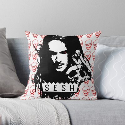 Bones Team Sesh Design Throw Pillow Official Ghostemane  Merch