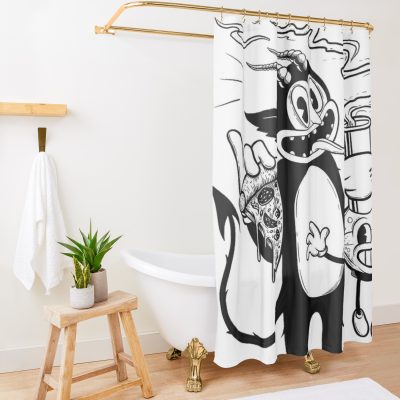 The Devil (Munchies) - Ghostemane X Cuphead Shower Curtain Official Ghostemane  Merch