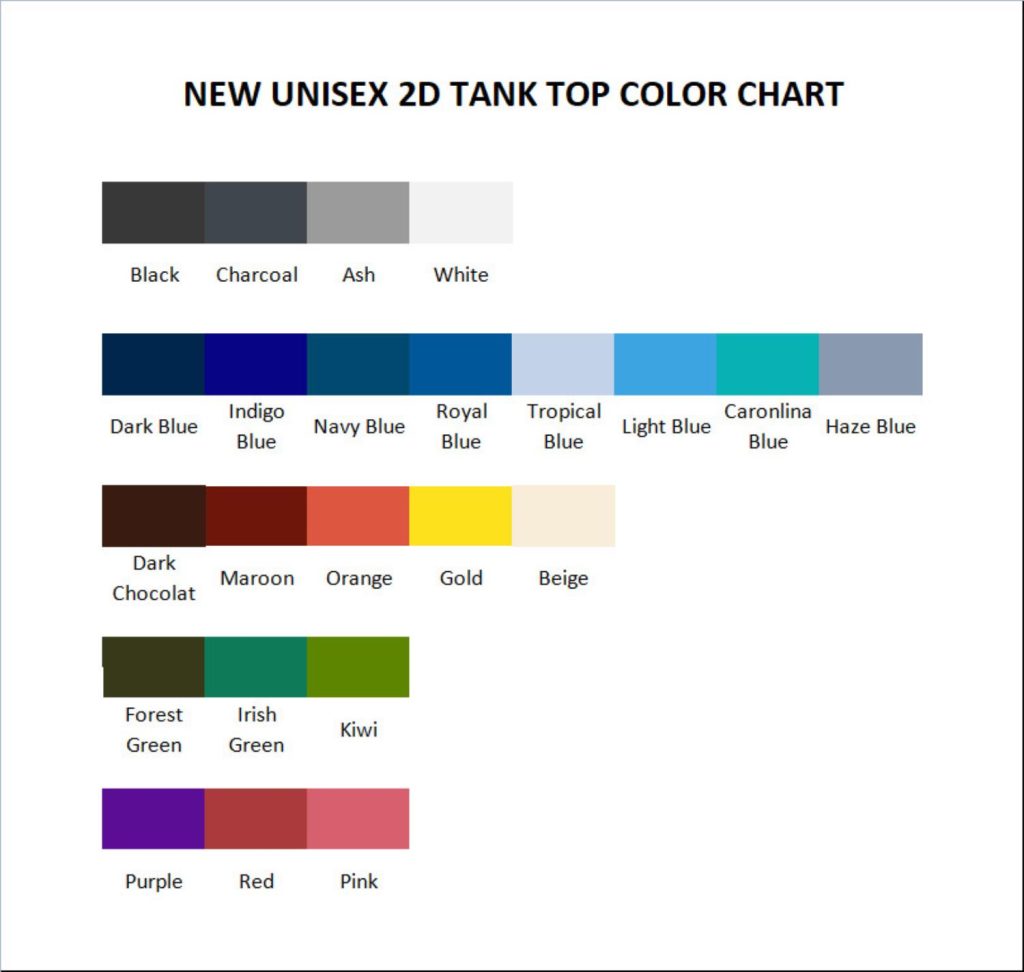 tank top color chart - Ghostemane Shop